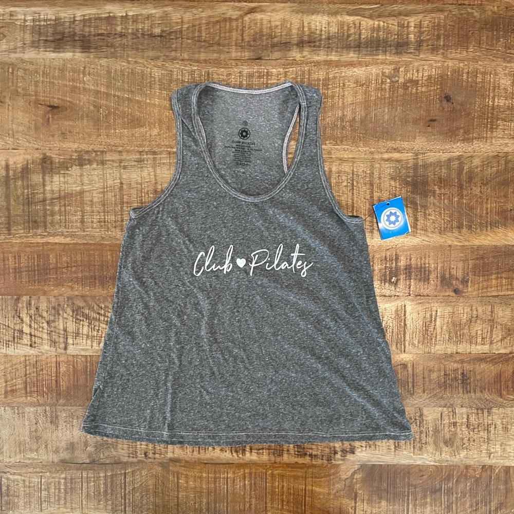 NWT Club Pilates Cursive Heart Racerback Tank
